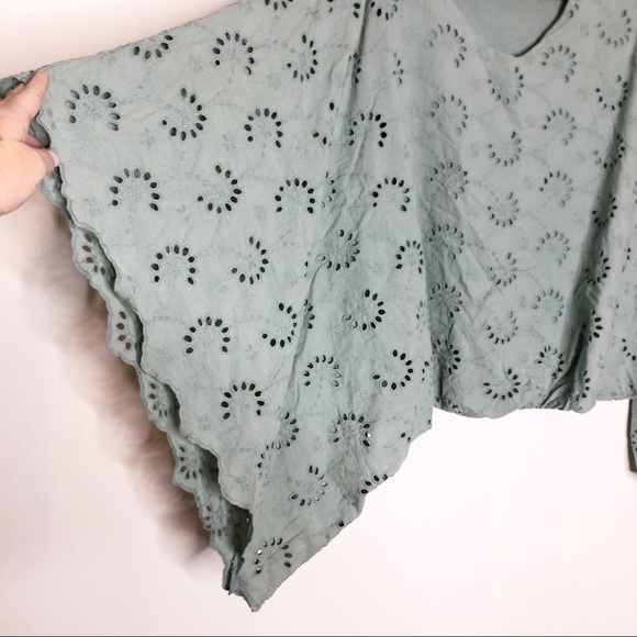 Lungo L'arno Green Eyelet Top - Picture 4 of 5